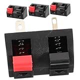 NUOBESTY 4Stücke Kabelverbinderklemmen Lautsprecheranschlussklemme Federbelastetes Push Release Design Langlebig Für Heimkino DIY Audioanwendungen