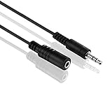 conecto CC50490 Klinkenkabel Audio Stereo Aux Klinken Verlängerungskabel 3,5mm Klinke Stecker auf 3,5mm Klinke Buchse Ultraslim-Design 3,00m schwarz