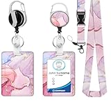 Lanyard mit ID Kartenhalte, Durchsichtige Ausweishalter und Wasserdichte Ausweishüllen, Wasserdichte Ausweishüllen, für Frauen, Lehrer, Krankenschwestern, Doktor, Student