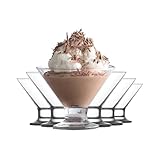 NORDIC SCHILLER Eisbecher Glas Set, Eiscremegläser (6, 165 ml), Dessertgläser mit Fuß, Dessertschalen für Eiscreme Eisschalen, Eisgläser, Desserts, Obst, Vorspeise, Cocktails, Dessertgläser