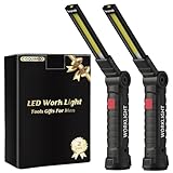 Coquimbo Vatertagsgeschenk für Papa Männer Ihn LED Arbeitsleuchte Werkstattlampe, Taschenlampe Werkstatt Handlampe mit Magnet und Haken für Auto Reparatur Camping Notfall (2 Stück, Schwarz)