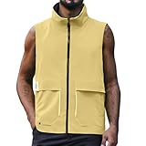 Leichte Softshell Weste Herren Wendeweste Atmungsaktive Vest Gilet Outdoor Fahrradweste Winddichte Sportweste Reflektierend Full Zipp Softshellweste für Wander Übung und Jogging