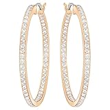 Swarovski Sommerset Kreolen, Weiß, Roségold-Legierungsschicht