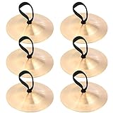 MILISTEN 6Pcs Finger Becken Bauchtanz Finger Becken Messing Zimbeln Finger Musical Instrument für Tänzerin Ball Party Goldene