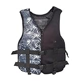 Schwimmweste für Erwachsene Neopren Schwimmweste für Motorboot Rafting Kajak Schwimmen Wassersport Sicherheitsweste für Erwachsene(Schwarz,S)