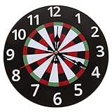 Toyvian Moderne Stille Dartscheiben wanduhr mit Großem Zifferblatt Dekorative Wandkunst für Wohnzimmer Bar Spielzimmer und Büro Leichtes Design Einfache Montage