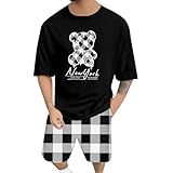 Unisex Shorts Set 2025 Y2K Hip Hop Jogginganzug T-Shirt Mit Baumwolle Drucken Trainingsanzug Freizeitanzug MäNner Sommer Sommeranzug Tracksuit