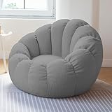 Sitzsack Gaming Bezug, Lazy Lounger Sitzsack Stuhlbezug, Sessel aus Ultraweichem Teddy Stoff (ohne Füllstoff) Chill Sessel für Kuschelecke für Outdoor & Indoor Gaming Entspannen,Grau