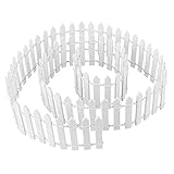 Ideen mit Herz Mini-Holzzaun | 90cm lang | zuschneidbar | kleiner Zaun zum Basteln & Dekorieren | Miniatur-Zaun für Modellbau, Puppenhaus, Terrarium, Garten, Blumentopf (Design 2 | 5cm hoch | weiß)