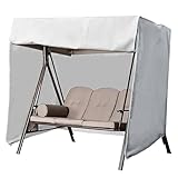 Wasserdichter Schaukelschutz für den Außenbereich mit Aufbewahrungstasche, winddicht 210D Oxford Stoff Hängematten Abdeckung, Möbelschutz für alle Wetter für 3 Sitzer Terrasse Und Gartenschaukel(Grau