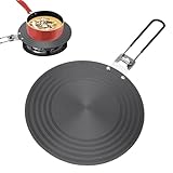 Kochfeld-Wärmeadapter – Induktionsplatte für Herde | 24,9 cm Metallscheibe mit klappbarem Griff ermöglicht gleichmäßiges Erhitzen für Gusseisentöpfe, Pfannen, Kaffeemaschinen, Simmer