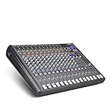 QZCX Audiomixer Professioneller PRO 12 Kanal mit 256 DSP Soundeffekten Studio Mixer - DJ Sound Controller Interface Geräuscharm