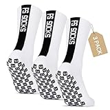 Gohanny Fußballsocken 3 Paar Rutschfeste Fußballsocken Sportsocken Herren 43-46 39-42 Grip Socken Fussball Anti Rutsch Pantoffelsocken für Basketball Yoga Wandern Laufen (Weiß)