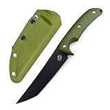 Kleine handliche werkzeug stahl messer scharf Rutschfest Robust Abriebfest Tragbare Camping outdoormesser edc Festes Gegen Full Tang messer Jagd Feststehende klinge D2 gürtelmesser mit Scheide, Grün