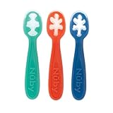 Nuby Baby-Löffel-Set | Silikon | Leicht zu greifen und zu halten | 3 Pack | 6+ Monate