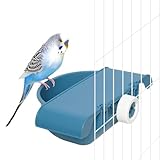 Badehaus für Vogelkäfig, hängende Vogelbadewanne Duschschale für Papageien, Wellensittiche, Sittiche, Nymphensittiche (Blau)
