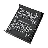 MotiveTech Professionelle, Zweikanalige, Passive DI Box mit Stabilem Erdungsschalter für Musiker