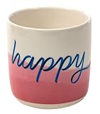 moses. Becher Happy, moderne Kaffeetasse aus Keramik ohne Henkel mit Druck innen und außen, Keramikbecher mit Dipdye-Farbverlauf, spülmaschinengeeignet, mikrowellengeeignet, 300 ml Fassungsvermögen