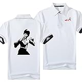 Herren Poloshirt Mit Kurzen Ärmeln Für Bruce Lee Bedruckt Sport Golfshirts Motorrad Pullover Bequemes T-Shirt Kleidung – Geschenk Für Teenager-White||s