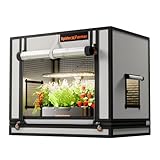 Spider Farmer Kleines Growzelt 60x40x50 cm für Aerogarden, Hydroponik-System, mit Roll-up-Tür, abnehmbarem Bodenblech, 2000D Mylar-Gewebe mit SmartG12 Hydroponisches Anzuchtsystem