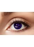 Schwarzer Diener - Pentagramm Violett - Kontaktlinsen/Monatslinsen - Motivlinsen ohne Sehstärke - Unisex - Erwachsene - ideal für Halloween, Karneval, Motto- und Horror-Party