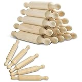 Augnongly 15 Stück Mini-Nudelholz aus Holz, 15 Stück, 15 cm, lang, Küche, Teigrolle aus Holz, für Kinder, Fondant
