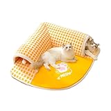 Katzenbett mit Tunnel - 2 in 1 warme Bodenhöhle für Katzen | Spieltunnel Katzenmatte mit rutschfestem Boden, Katzenhöhle für drinnen und