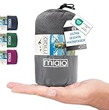 Miqio® 2in1 Hüttenschlafsack mit Reißverschluss (Links oder rechts): Leichter Komfort Reiseschlafsack und XL Reisedecke in Einem - Sommer Schlafsack Innenschlafsack