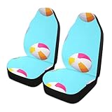 EtherSpher Blue Beach Ball Sommer Dekorative Sitzbezüge für Autos für SUV Autozubehör Autositzschoner Funda asientos para carro 2 Stück