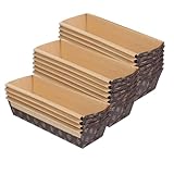 jojofuny 20 Stück Rechteckige Papier Kastenformen aus Wellgeprägtem Papier Fettabweisend Ofenfest Mikrowellen und Gefriergeeignet Backformen für Brot Kuchen und Gebäck