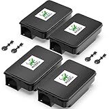 Mice&Co Profi Rattenfalle – Ratten- und Mausefallen – Köderstation für Ratten und Mäuse | Giftköderbox Köderbox gegen Mäuse und Ratten | Pack 4 Einheiten