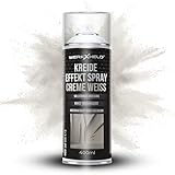 WerkXheld Kreidespray Creme 400ml Sprühkreide – Abwaschbare Sprühfarbe für Holz, Stein & Rasen | Wasserlöslich | Graffiti, Sportplatz, Kunst & DIY