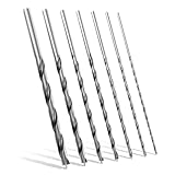 Holzbohrer Set lang Profi 4, 5, 6, 7, 8, 10, 12 mm x 300mm Schlangenbohrer Balkenbohrer Schalungsbohrer Kohlenstoffreich Stahl Holzspiralbohrer Langbohrer Holz Bohrer Set für präzises Holzbohren