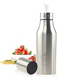 Novata Ölspender aus Edelstahl, auslaufsicher, Spender für Öl oder Essig, für Olivenöl, Sauce, Küchenhelfer (750 ml)