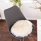 riess-ambiente.de Kuscheliges Echtfell Mary 34cm Natur Schaffell runde Sitzauflage