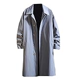 Lange Mantel Herren M-5Xl Übergangsmantel Schlank Herren-Mäntel Leicht Winddicht Oberbekleidung Herbst-Windbreaker Einreiher Übergangsjacke Lässig Trenchcoat Modische Freizeitjacke Große Größen