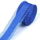 Satinband in Rockform, Haarschleife, Spitze, Nähzubehör für Hochzeiten, Tischdecken, Vorhänge, DIY-Dekoration, 5 Yards/Rolle – Saphirblau – 2,5 cm