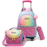 HTgroce Kinderrucksäcke Schultaschen Trolley, Grundschule Schulrucksäcke mit Trolley Rucksack für Mädchen in die Schule