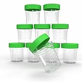 Horn Medical Urinbecher/Probenbecher mit Schraubverschluss 125ml Fassungsvermögen, Maßtabelle bis 100ml/3oz, beschriftbar (10Stk)