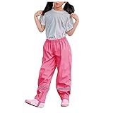 Regenhose Kinder Unisex Matschhose Ohne Träger Mädchen Jungen Casual Einfarbig Rain Pants Kids Wasserdicht Atmungsaktiv Winddicht Ungefüttert Regenkleidung 03 Heiß Rosa 134-140