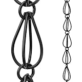 Monarch Aluminium-Regenkette, Tropfenform, 2,4 cm lang, flach, schwarz pulverbeschichtet