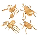 4 Stück Simulierte Insekten Handwerkliche Statuen Fälschung Insekten-Ornament Insektenfiguren Tischdekoration Mit Insekten Kleine Dekoration Insektenstatuen PVC Golden JOINPAYA
