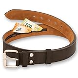 comari Premium Geldgürtel Leder Herren - Stoff-Geheimfach, Reißverschluss - Hochwertiger Gürtel für Reisen, Ledergürtel aus Handarbeit (Schwarz)