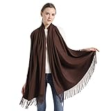 vimate Pashmina Stola Wraps, Soft Coffee Brown Kaschmir Pashima Schals und Wraps für Abendkleider (DE-Coffee)