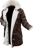 AAOutfitz Tom Hardy Coat Pelz Trench-Ledermantel Dark Knight Rises Bane Coat Jacke, Dunkelbraun - Echtes Leder, 4XL