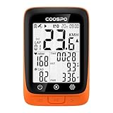 COOSPO BC107 Fahrradcomputer GPS Kabellos Drahtloser Fahrradtacho Kilometerzähler, Bluetooth5.0 ANT+ Rennrad Fahrrad Radcomputer 2.4 Zoll LCD mit Hintergrundbeleuchtung Kompatible mit Strava