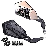 Motorrad Spiegel E-geprüft 7/8' 22mm, M8 M10 Motorrad Rückspiegel Set Supermoto Spiegel Roller spiegel Kompatibel mit Honda Kawasaki KSR Suzuki 390 MT09 MT07 Touring Street Bike Cruiser ATV Custom