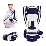 Babytrage Neugeborene mit Hüftsitz 3in1 Babytrage Ergonomisch Atmungsaktiver und weicher Babybauchtragen für Baby 0-36 Monate, Babyrückentragen 0-18Kg