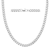 Suonie Edelstahl 16' 18' 20' 22' 24' 26' 7mm Dick Kubanische Link Kette Panzerkette Halskette für Männer Jungen Vater Sohn Bruder Freunde Mann Geburtstag Weihnachten Schmuck (26''(65cm))