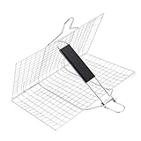 IWOWHERO Edelstahl BBQ Grillkorb Verstellbar Faltbar Leichtes Grillzubehör für Gemüse Fleisch Party Camping Hochwertiger Rostfreier Grillrost